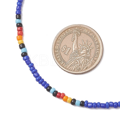 3Pcs 3 Colors Round Glass Seed Beaded Necklaces NJEW-JN05908-1
