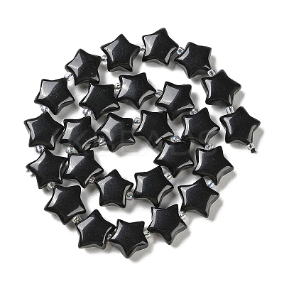 Natural Black Obsidian Beads Strands G-NH0005-022-1