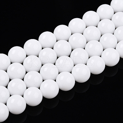 Baking Paint Opaque Glass Beads Strands LS-GLAA-T032-P10mm-02-1