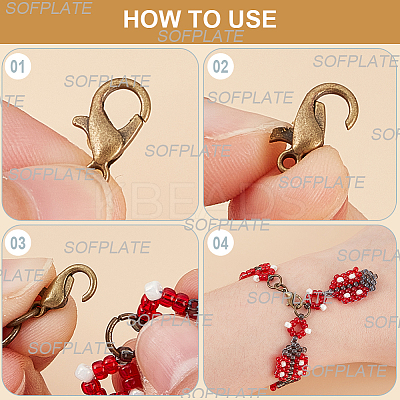 400Pcs Zinc Alloy Lobster Claw Clasps FIND-SP0001-33AB-1