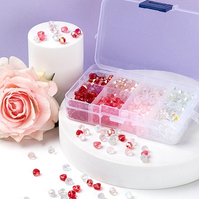 560Pcs 8 Style Transparent Spray Painted & Electroplate Transparent  Glass Beads GLAA-LS0001-07-1