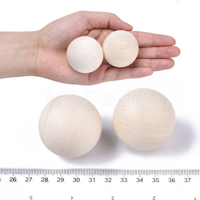 Natural Wooden Round Ball WOOD-T014-40mm-1
