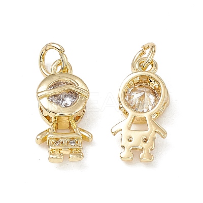 Brass Micro Pave Cubic Zirconia Pendants KK-E068-VB202-1