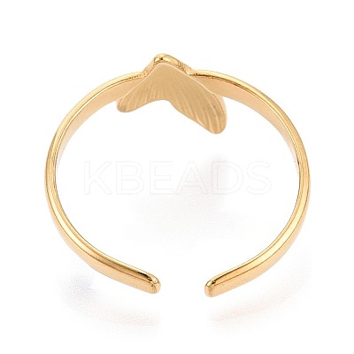 Adjustable Ion Plating(IP) 304 Stainless Steel Open Cuff Rings for Women RJEW-N052-27G-1