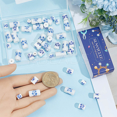 60Pcs 3 Styles Handmade Porcelain Ceramic Beads PORC-SC0001-27-1