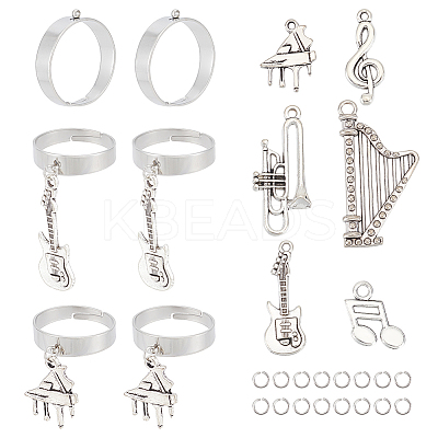 DIY Music Theme Ring Making Kit DIY-UN0004-85-1