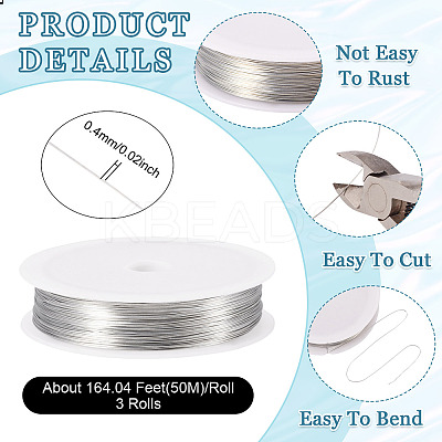 3 Rolls Baking Paint Iron Wire MW-TA0001-05A-05-1