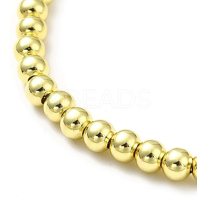 Rack Plating Brass Round Bead Slider Bracelets for Women BJEW-M232-01G-A-1
