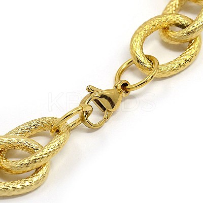Fashionable 304 Stainless Steel Reticular Grain Cable Chain Bracelets STAS-A028-B092G-1