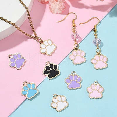 80Pcs 5 Colors Alloy Enamel Pendants ENAM-YW0005-19-1