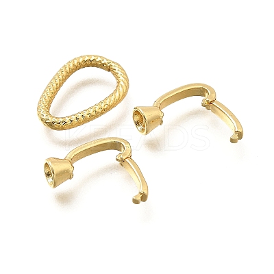 Teardrop Rack Plating Brass Fold Over Clasps KK-S508-17G-1