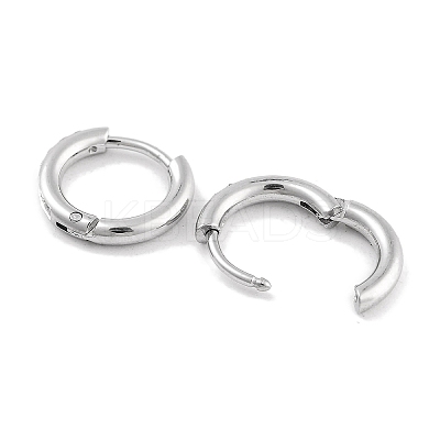 304 Stainless Steel Micro Pave Clear Cubic Zirconia Huggie Hoop Earrings EJEW-C096-01B-P-1