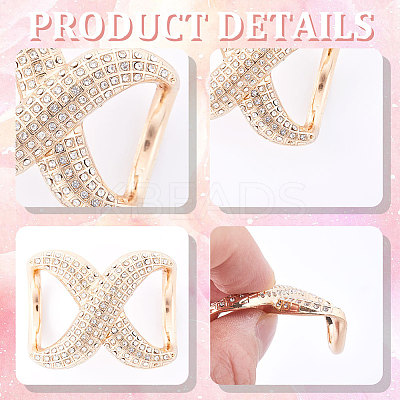 4Pcs 2 Colors Alloy Rhinestone Bowknot Corner Knotted Buckles FIND-GF0005-32-1