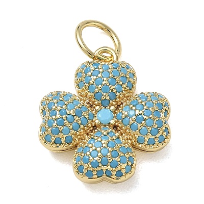 Brass Micro Pave Cubic Zirconia Pendants KK-CBA56EF-29G-02-1