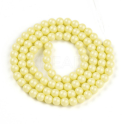 Baking Paint Pearlized Glass Pearl Bead Strands HY-N002-4mm-B03-1
