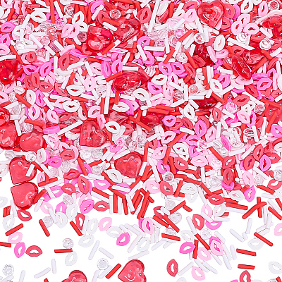 Valentine's Day Lip Handmade Polymer Clay Cabochons CLAY-SC0001-97B-1