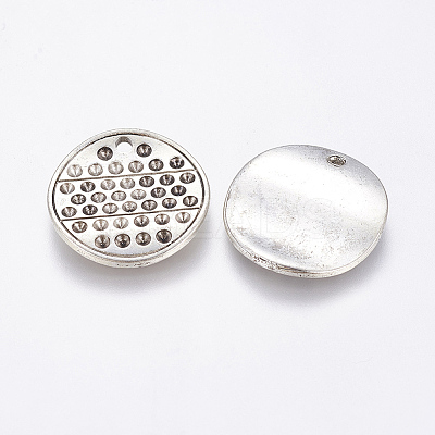 Flat Round Alloy Pendant Rhinestone Settings EBB056Y-1