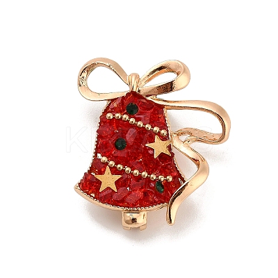 Christmas Alloy Rhinestone Lapel Pins for Backpack Clothes LS-JEWB-C052-01B-KCG-1