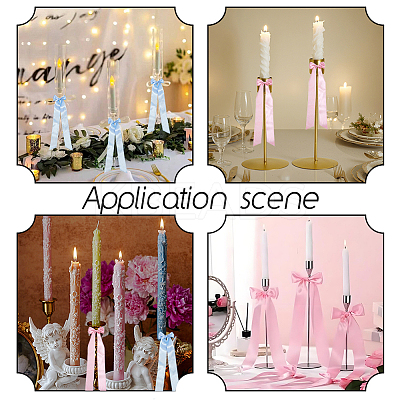 24Pcs 2 Colors Polyester Bowknot for Candle Decoration HJEW-AR00027-1