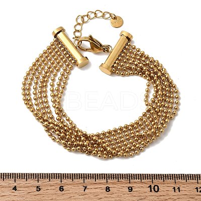 304 Stainless Steel Multi-strand Bracelets BJEW-C137-01G-1