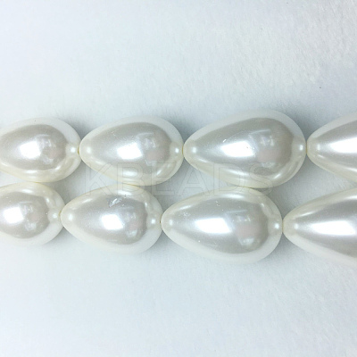Electroplate Shell Pearl Beads Strands BSHE-G010-10x13mm-01-1