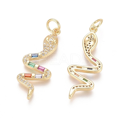 Brass Micro Pave Cubic Zirconia Pendants LS-ZIRC-G152-29G-1