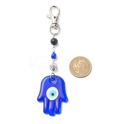Handmade Lampwork Evil Eye Pendant Decoration HJEW-JM00791-03-1