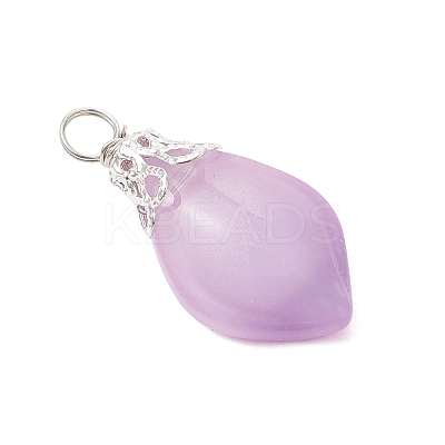Imitation Jade Glass Pendants PALLOY-JF05025-01-1