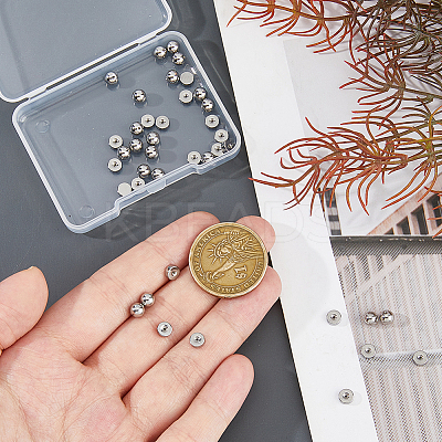 40Pcs 4 Styles 303 Stainless Steel Earring Nuts STAS-HS0001-58P-1