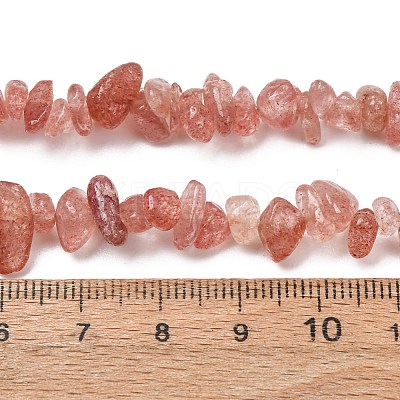 Natural Strawberry Quartz Chip Bead Strands G-M205-56A-1