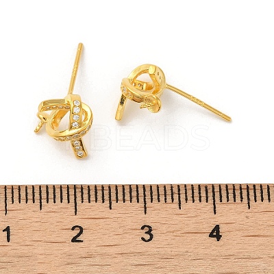 925 Sterling Silver Micro Pave Cubic Zirconia Stud Earing Findings STER-P056-08G-1