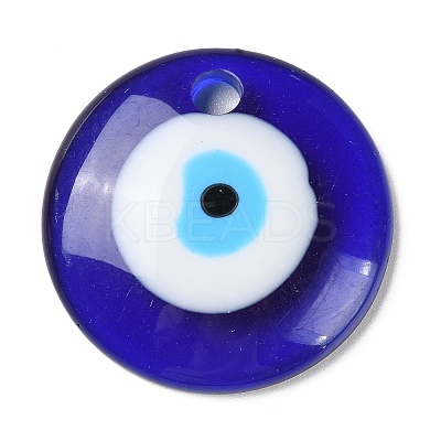 Blue Evil Eye Resin Pendants CRES-D012-01C-1