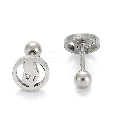 Tarnish Resistant 201 Stainless Steel Cartilage Earrings for Mother's Day EJEW-R147-32-1