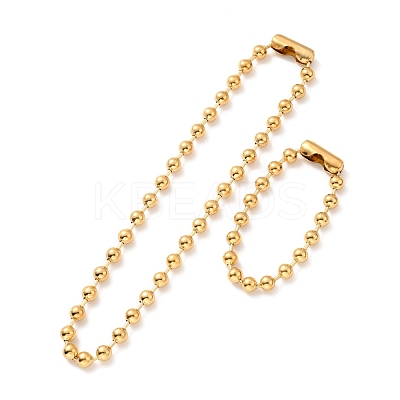 PVD Vacuum Plating 304 Stainless Steel Ball Chain Necklace & Bracelet Set STAS-D181-01G-01A-1