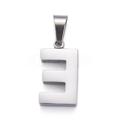 Non-Tarnish 304 Stainless Steel Letter Pendants STAS-H127-E-P-1