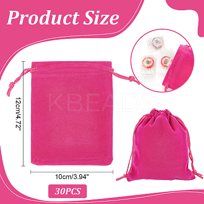 30Pcs Rectangle Velvet Drawstring Pouches TP-NB0001-61A-1