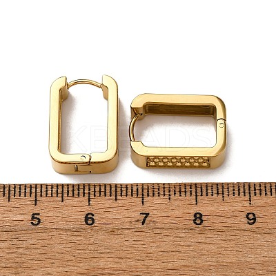 304 Stainless Steel Rectangle Hoop Earrings EJEW-D331-15G-1