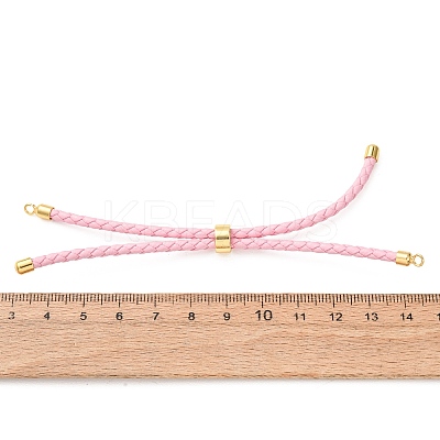 Adjustable Round Braided Microfiber Leather Cord Bracelet Making KK-CBAC260-01G-34-1