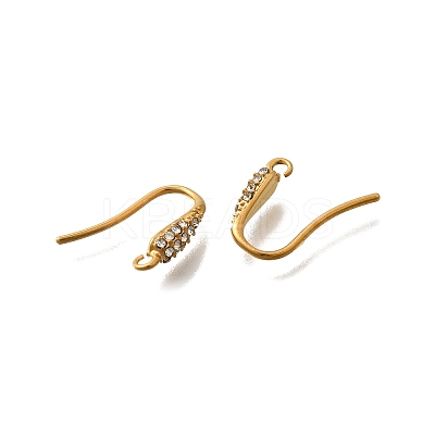 304 Stainless Steel Rhinestone Earring Hooks LS-STAS-D310-01G-01-1