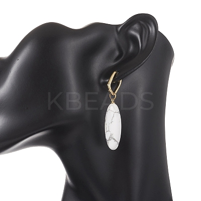 2 Pairs Synthetic Blue Goldstone & Natural Howlite Hoop Earrings EJEW-JE07000-1