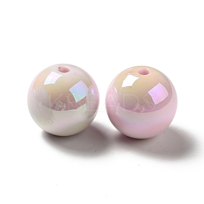 UV Plating Opaque Rainbow Iridescent Acrylic Beads MACR-D063-01B-03-1