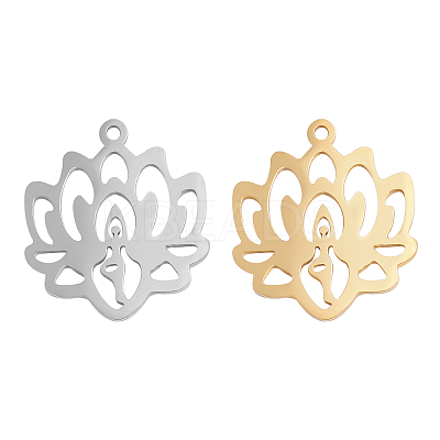 12Pcs 2 Colors 201 Stainless Steel Pendants STAS-BC0002-70-1