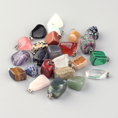 Natural & Synthetic 24 Style Mixed Stone Pendants G-S045-14A-1