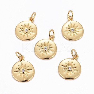 Brass Charms X-ZIRC-L070-63G-1
