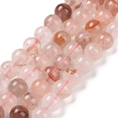 Natural Red Hematoid Quartz/Ferruginous Quartz Bead Strands G-E571-03A-1