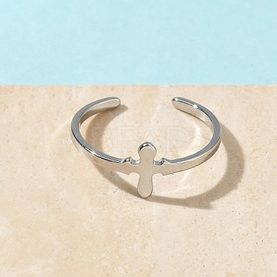 304 Stainless Steel Adjustable Cuff Rings RJEW-Z105-01P-05-1