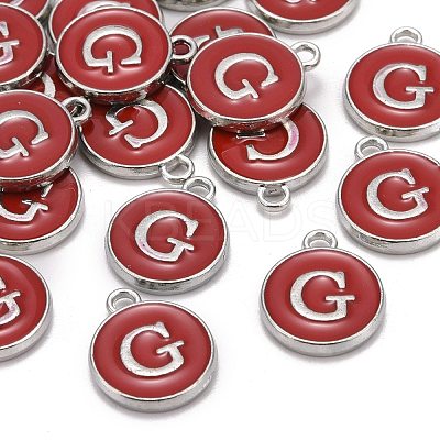 Platinum Plated Alloy Enamel Charms X-ENAM-S118-03G-P-1