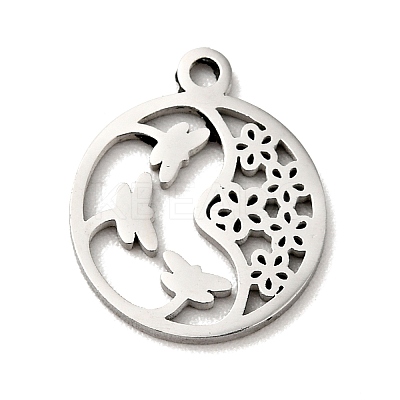 Non-Tarnish 304 Stainless Steel Textured Pendants STAS-J040-05B-P-1