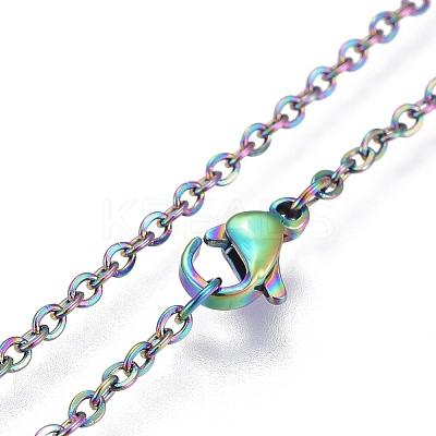 304 Stainless Steel Cable Chain Necklaces MAK-F029-01-A-1
