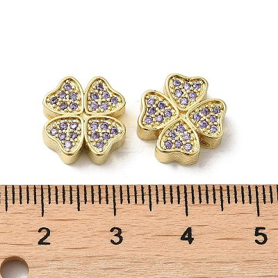 Rack Plating Brass Micro Pave Cubic Zirconia Beads KK-K377-16G-1